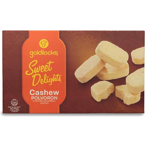 Goldilocks - Sweet Delights - Cashew - Polvoron - Philippine Shortbread Cookies - 12 Pieces - 10.60 OZ