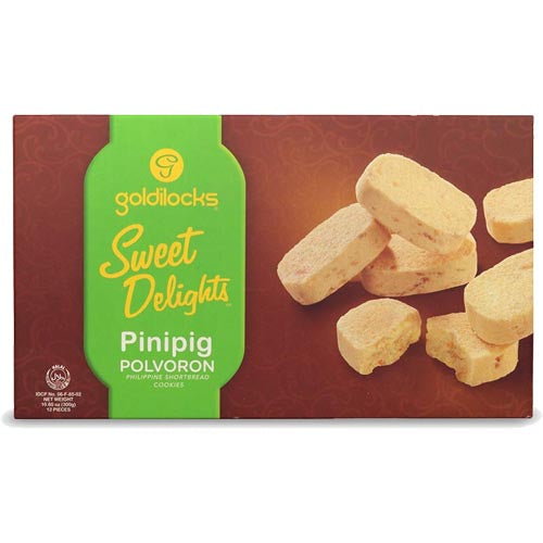 Goldilocks - Sweet Delights - Pinipig - Polvoron - Philippine Shortbread Cookies - 12 Pieces - 10.60 OZ