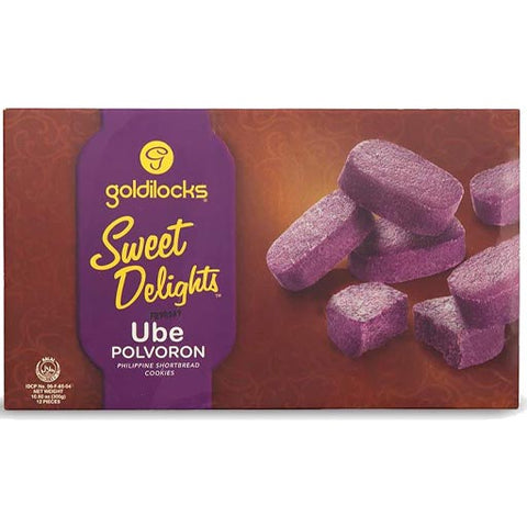 Goldilocks - Sweet Delights - Ube Polvoron - Philippine Shortbread Cookies - 12 Pieces - 10.60 OZ