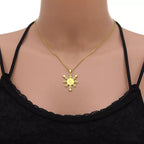 Philippine Sun Star / Map Pendant Necklace Jewelry - Stainless Steel / Gold Plated - 6 G