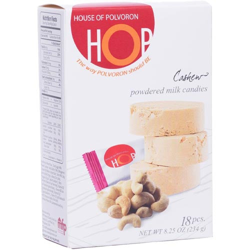House of Polvoron - HOP - Cashew - Powdered Milk Candies - 18 Pieces - 234 G