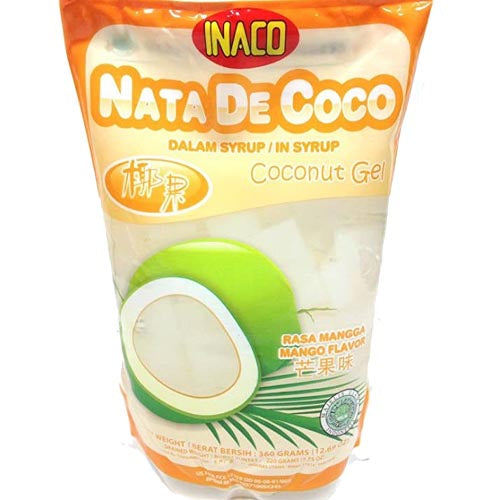 Inaco - Nata De Coco in Syrup - Coconut Gel - Mango Flavor Mix - 12.7 ...