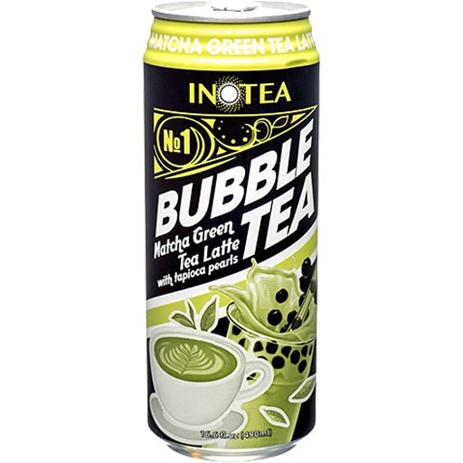 Inotea - Bubble Tea Matcha Green Tea Latte with Tapioca Pearls - 16.6 FL OZ