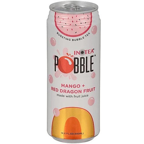 Inotea - Pobble - Mango + Red Dragon Fruit - Bursting Bubble Tea - Made with Fruit Juice - 490 ML