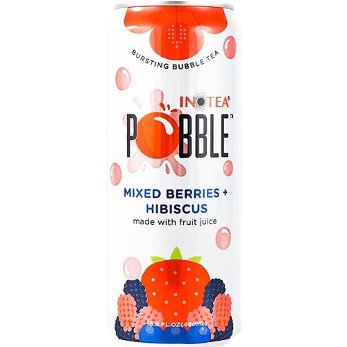 Inotea - Pobble - Mixed Berries + Hibiscus - Bursting Bubble Tea - Made with Fruit Juice - 490 ML