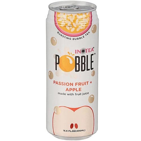 Inotea - Pobble - Passion Fruit + Apple - Bursting Bubble Tea - Made with Fruit Juice - 490 ML