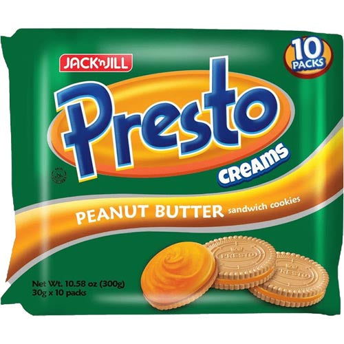 Jack 'n Jill - Presto Creams - Peanut Butter Sandwich Cookies - 10 Packs - 300 G