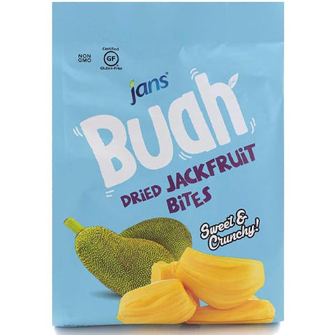 Jans - Buah - Dried Jackfruit Bites - Sweet and Crunchy - 7.05 OZ
