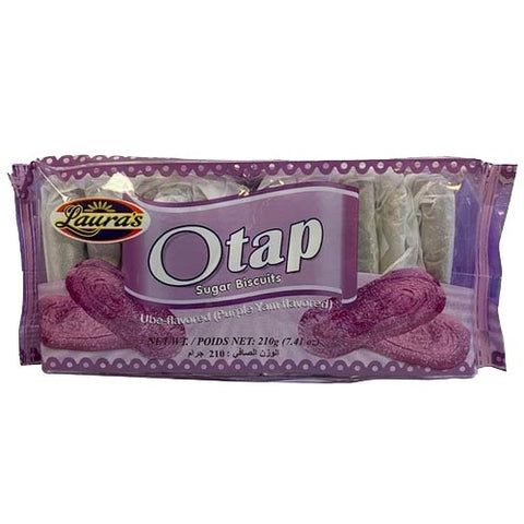 Laura's - Otap Sugared Biscuits - Ube Flavored (Purple Yam Flavored) Pack - 210 G