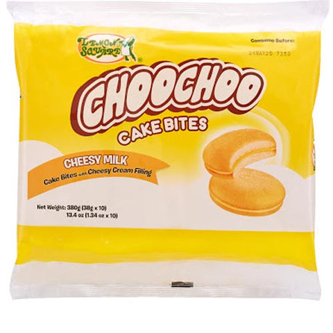 Lemon Square - ChooChoo Cake Bites - Cheesy Milk - Cake Bites with Cheesy Cream Filling - 10 Pack - 380 G