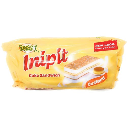 Lemon Square - Inipit - Cake Sandwich - Custard (Leche Flan) - 10 Pack - 230 G