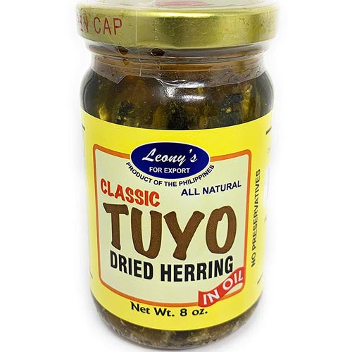 Leony's - Classic Tuyo Dried Herring in Oil (Bottled) All Natural - 8 OZ