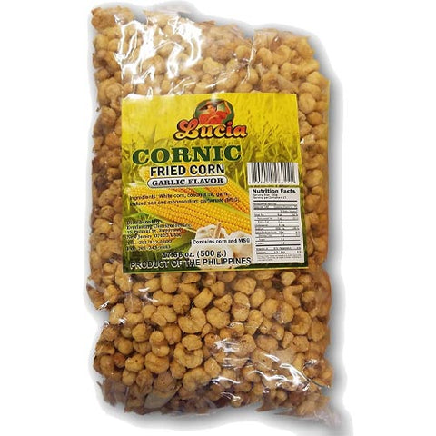 Lucia - Cornic - Fried Corn - Garlic Flavor - Bag - 500 G