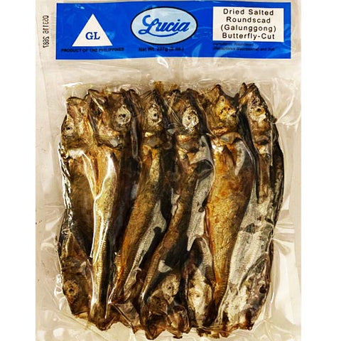 Lucia - Dried Salted Roundscad - Galunggong Butterfly Cut - 8 OZ
