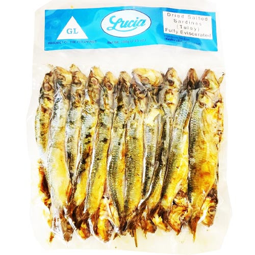 Lucia - Dried Salted Sardines (Tuloy) - Fully Eviscerated - 200 G
