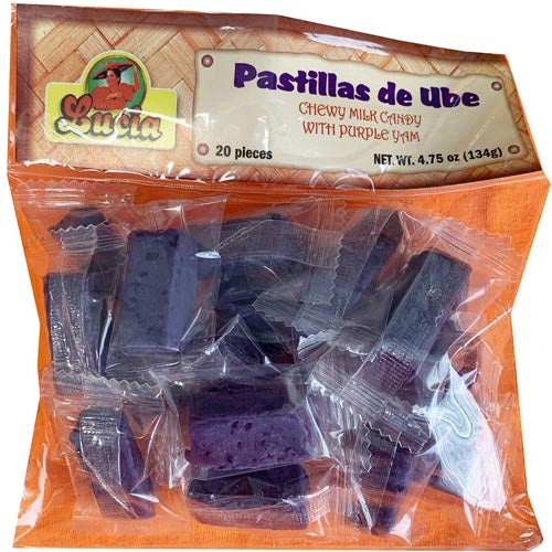 Lucia - Pastillas de Ube - Chewy Milk Candy with Purple Yam - 20 Pieces - 4.75 OZ