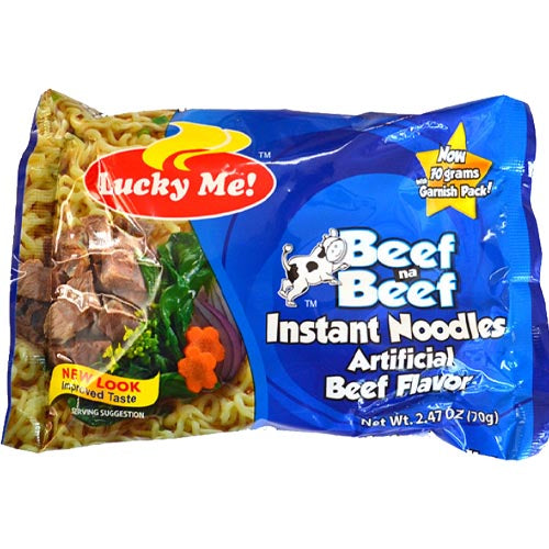 Lucky Me -Beef na Beef Instant Noodles with Garnish Pack - 70 G