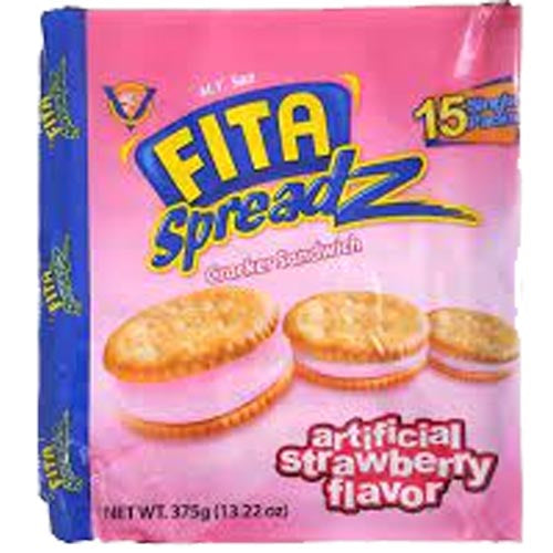 M.Y. San - Fita Spreadz Cracker Sandwich - Artificial Strawberry Flavor - 15 Pack - 375 G