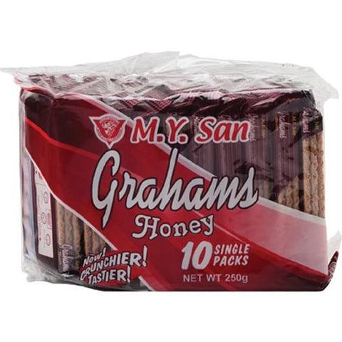 M.Y. San - Grahams Honey - 10 Single Packs - 250 G