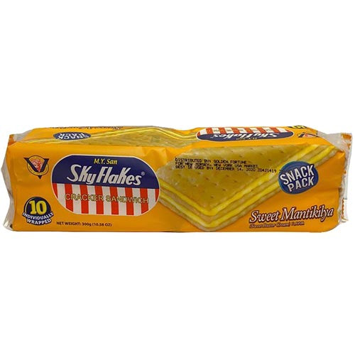 M.Y. San - Skyflakes - Cracker Sandwich - Sweet Mantikilya - Sweet Butter Cream Flavor  - 10 Pack - 300 G