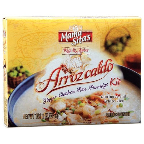 Mama Sita's - Rice and Spice - Arrozcaldo - Ginger Chicken Rice Porridge Kit - Glutinous and White Rice - 151 G