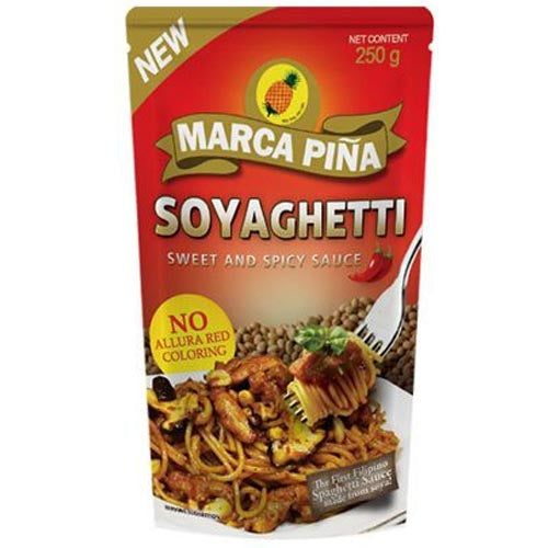 Marca Pina - Soyaghetti - Sweet Spaghetti Sauce - Made with Soya - 250 G