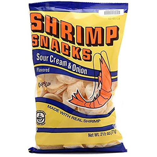 Marco Polo - Shrimp Snacks Sour Cream & Onion Flavored - Crispy Lite - Made with Real Shrimp - 2.5 OZ