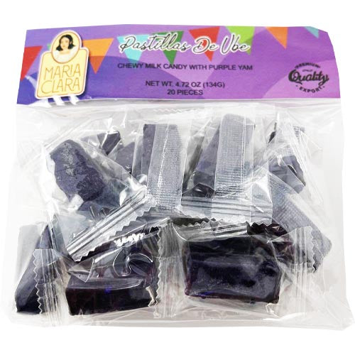 Maria Clara - Pastillas de UBE - Chewy Milk Candy with Purple Yam -  20 Pieces - 133 G