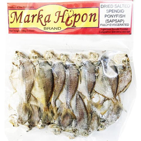 Marka Hipon - Dried Salted Spendid Ponyfish (SapSap) - Fully Eviscerated - 100 G
