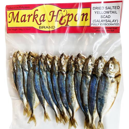 Marka Hipon - Dried Salted Yellowtail Scad - (SalaySalay) - Fully Eviscerated - 100g