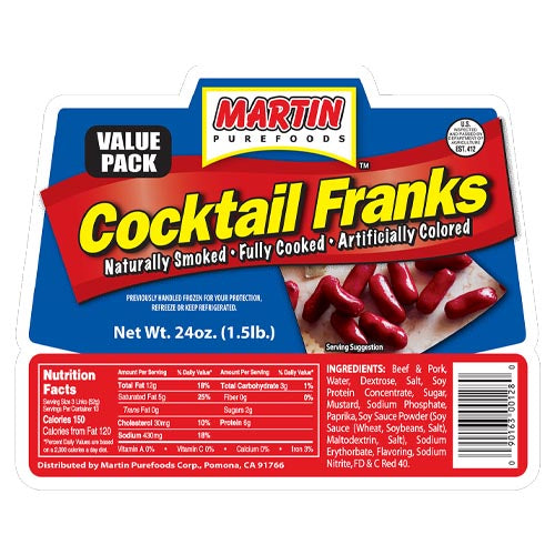 Martin Purefoods - Cocktail Franks - Value Pack - 1.5 LBS