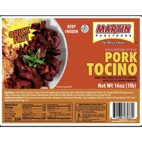 Martin Purefoods - Philippine Style Pork Tocino - Quick Fry - 12 OZ