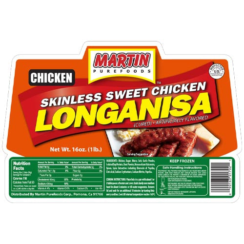 Martin Purefoods - Skinless Sweet Chicken Longanisa - 16 OZ