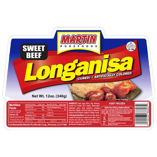 Martin Purefoods - Sweet Beef Longanisa - 12 OZ