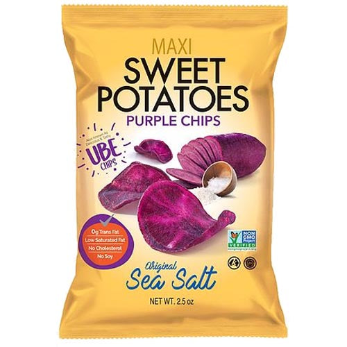 Maxi - Sweet Potatoes - Purple Chips - UBE Chips - Original Sea Salt - 2.5 OZ