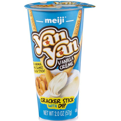 Meiji Yan Yan Cracker Sticks with Vanilla Cream Dip Cup - 2 OZ