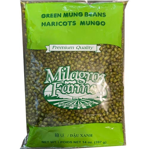 Milagros Farms - Green Mung Beans - Haricots Mungo - 14 OZ