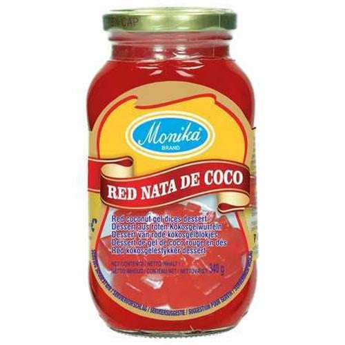 Monika Brand - Red Nata de Coco in Extra Heavy Syrup - Red Coconut Gel