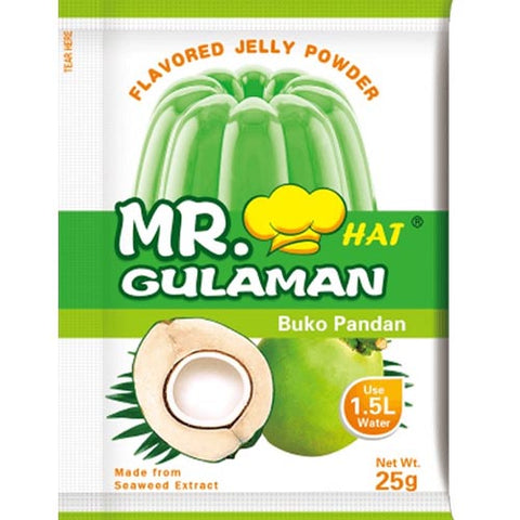 Mr. Hat Gulaman - The Original - Flavored Jelly Powder - Buko Pandan - Sachet - 25 G
