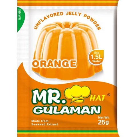 Mr. Hat Gulaman - The Original - Flavored Jelly Powder - Orange - Sachet - 25 G