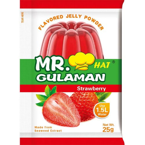 Mr. Hat Gulaman - The Original - Flavored Jelly Powder - Strawberry - Sachet - 25 G