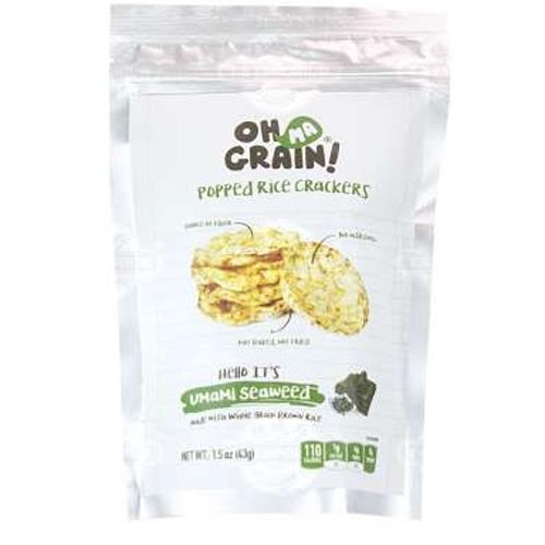 Oh Ma Grain - Popped Rice Crackers - Umami Seaweed - 1.5 OZ