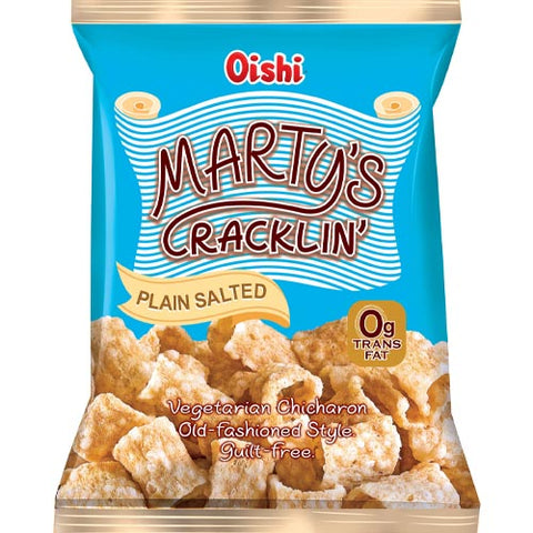 Oishi - Marty's Cracklin - Plain Salted - Vegetarian Chicharon - Old Fashioned Style - 90 G