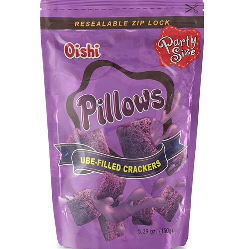 Oishi - Ube Pillows Crackers (Big Pack) Party Size - 150 G