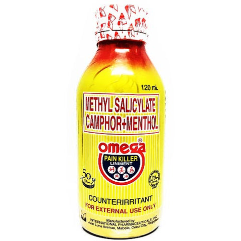 Omega - Methyl Salicylate Camphor + Menthol - Pain Killer - Liniment - Counterirritant -120 ML