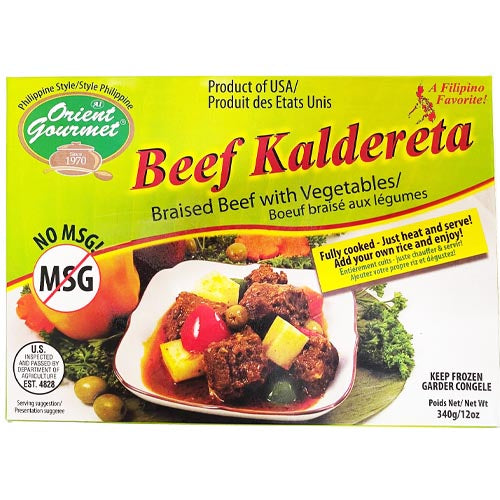 Orient Gourmet - Beef Kaldereta - Braised Beef with Vegetables - Fully Cooked - Just Heat and Serve - 12 OZ