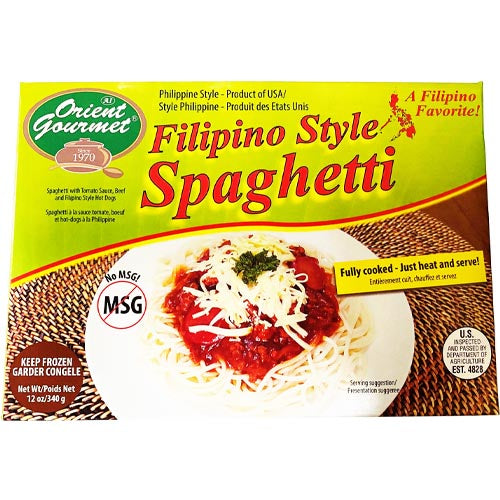 Orient Gourmet - Filipino Style Spaghetti - Fully Cooked - Just Heat and Serve - 12 OZ