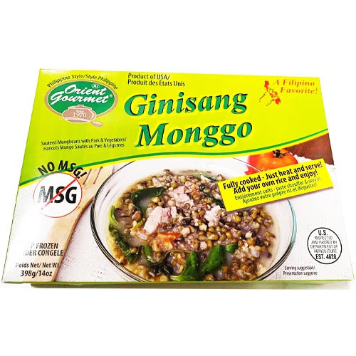 Orient Gourmet - Ginisang Monggo - Sauteed Mungbeans with Pork & Vegetables - Fully Cooked - Just Heat and Serve - 14 OZ