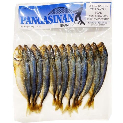 Pangasinan Brand - Dried Salted Yellowtail Scad (SalaySalay) - Fully Eviscerated - 100 G