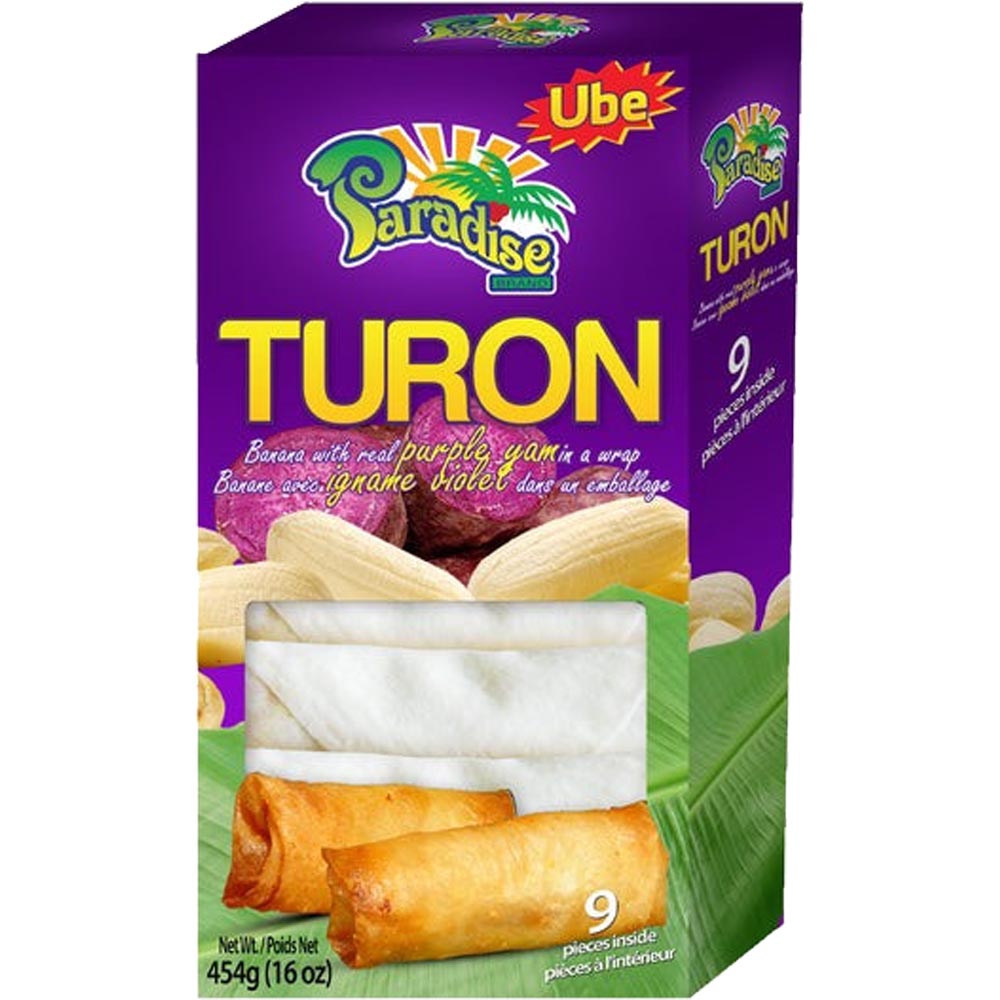 Paradise - Turon - UBE - Banana with Real Purple Yam in a Wrap - 9 Pieces - 16 OZ